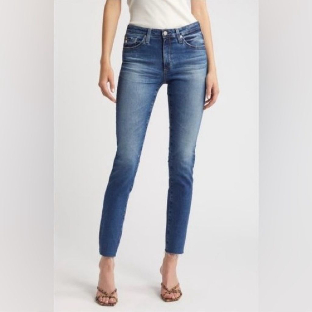 AG Adriano Goldschmied Prima Cigarette Ankle Skinny Jeans Medium Blue Wash 29